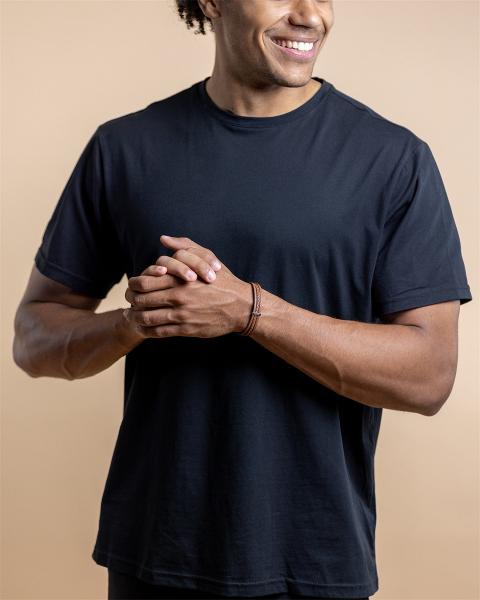 Dreifaches hellbraunes Armband aus italienischem Nappaleder mit versilberter Oberfläche - Ter Light Brown